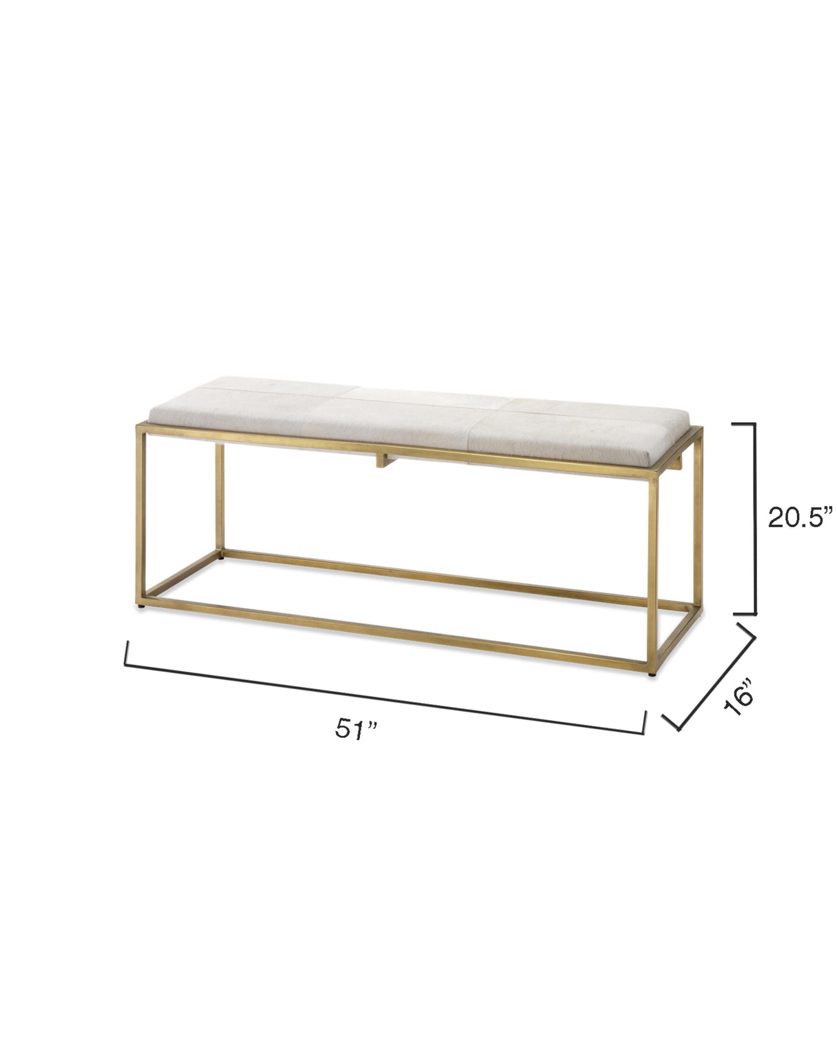 Jamie Young Shelby Hide Bench, White