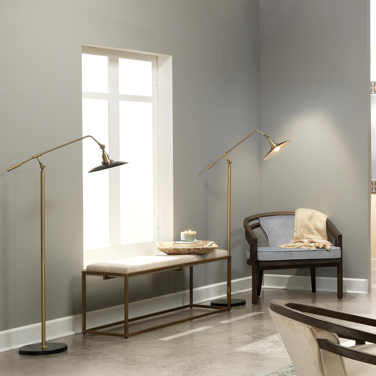 Jamie Young Shelby Hide Bench, White