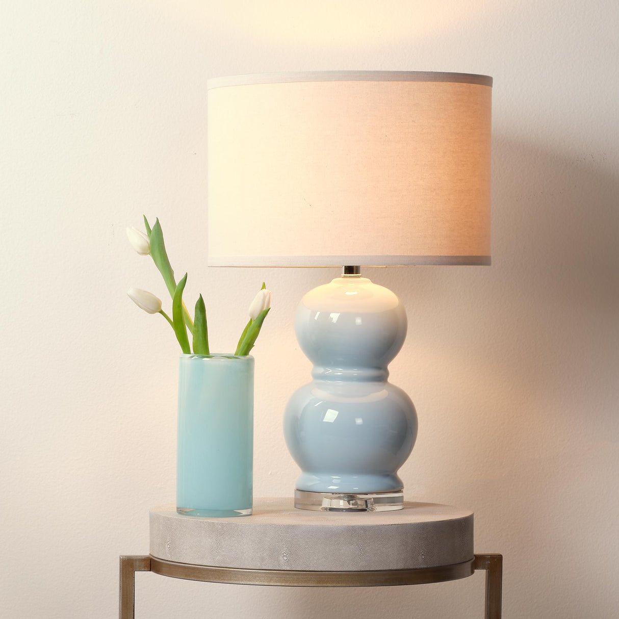 Jamie Young Bubble Ceramic Table Lamp, Blue