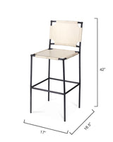 Jamie Young Asher Leather Bar Stool, White