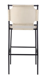 Jamie Young Asher Leather Bar Stool, White