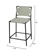 Jamie Young Asher Leather Counter Stool, Grey