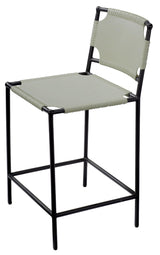 Jamie Young Asher Leather Counter Stool, Grey