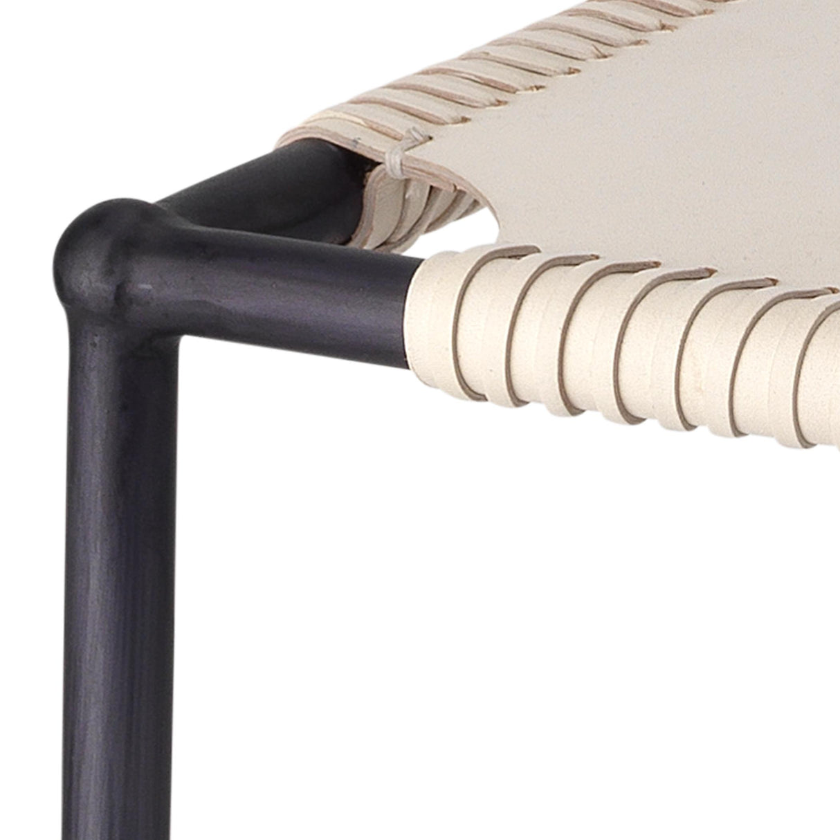 Jamie Young Asher Leather Counter Stool, White