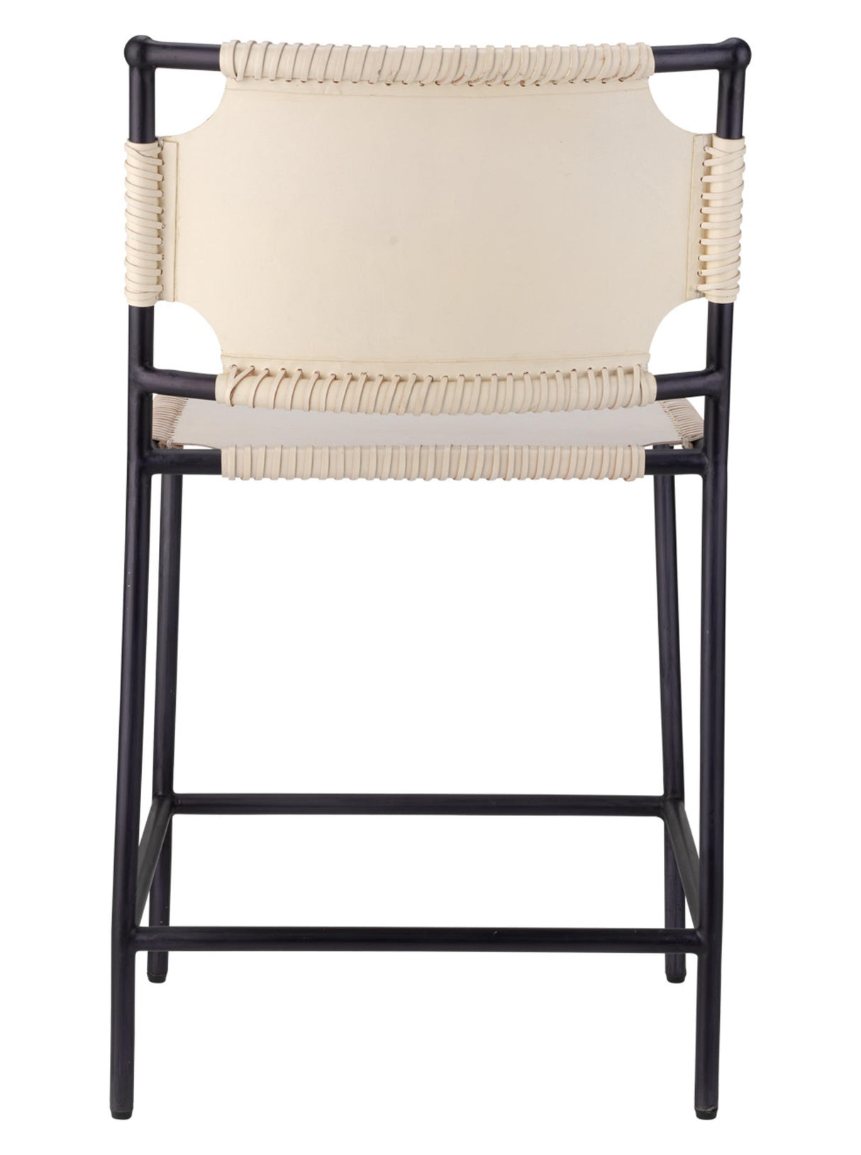 Jamie Young Asher Leather Counter Stool, White