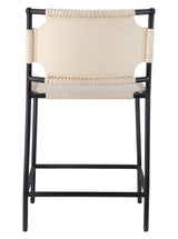 Jamie Young Asher Leather Counter Stool, White