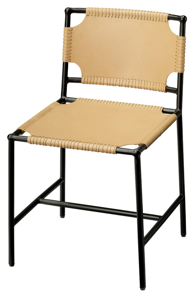 Jamie Young Asher Leather Dining Chair, Cashew