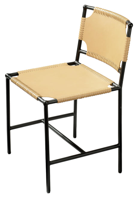 Jamie Young Asher Leather Dining Chair, Cashew