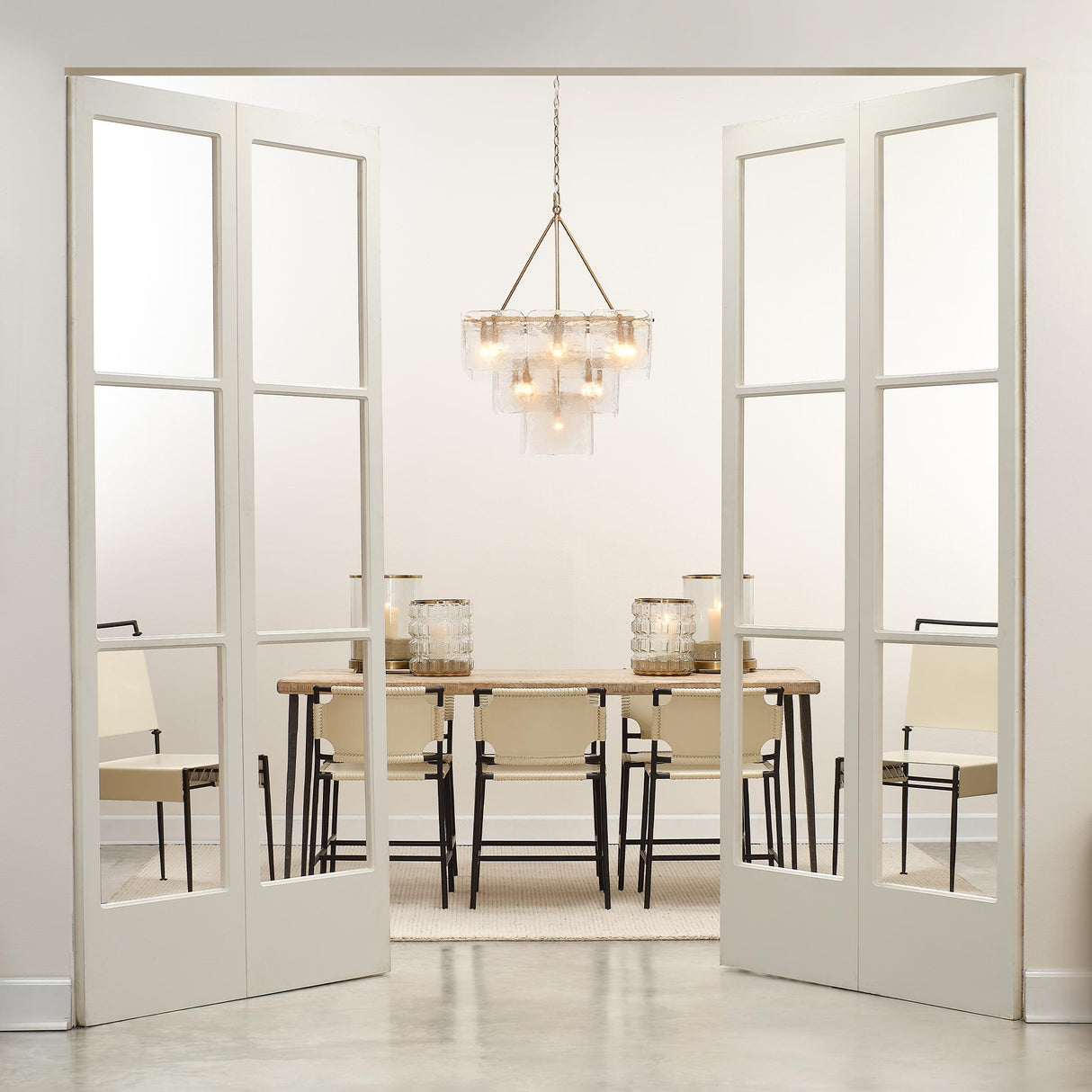 Jamie Young Asher Leather Dining Chair, White