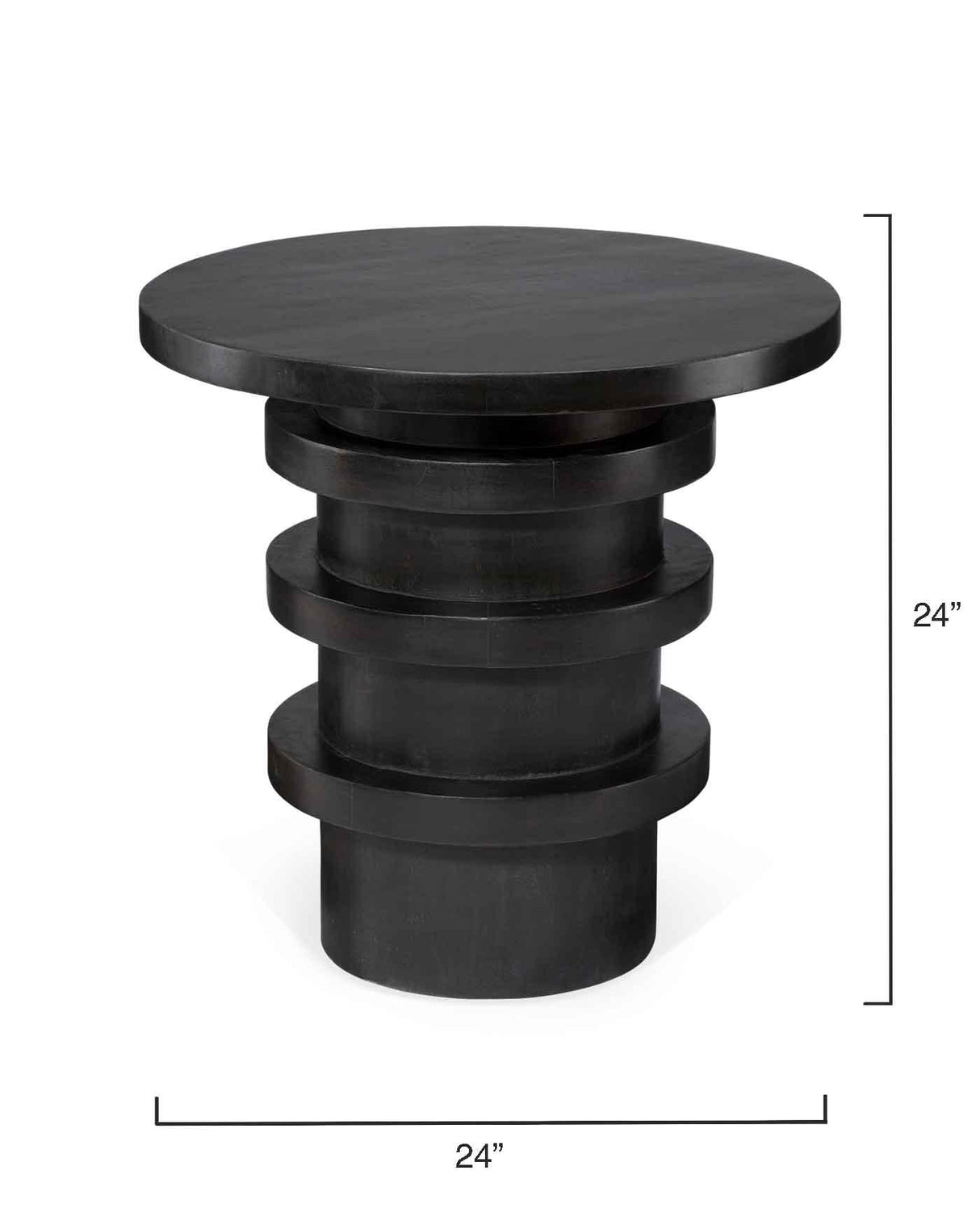 Jamie Young Revolve Wood Side Table, Charcoal