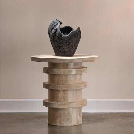 Jamie Young Revolve Wood Side Table, Cream