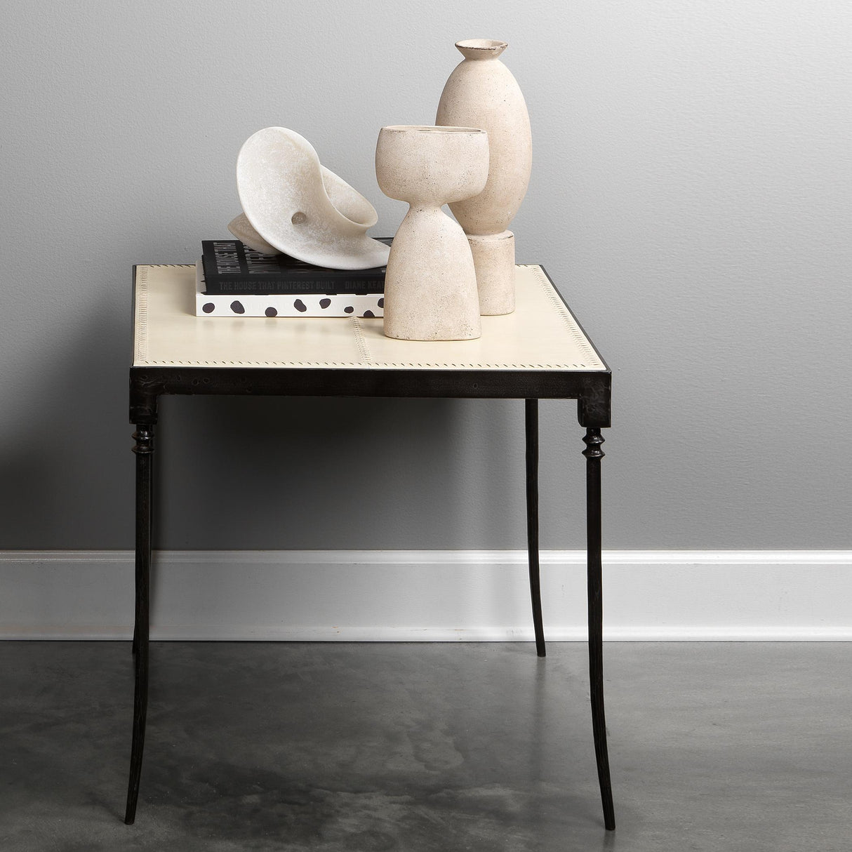 Jamie Young Nevado Leather Side Table