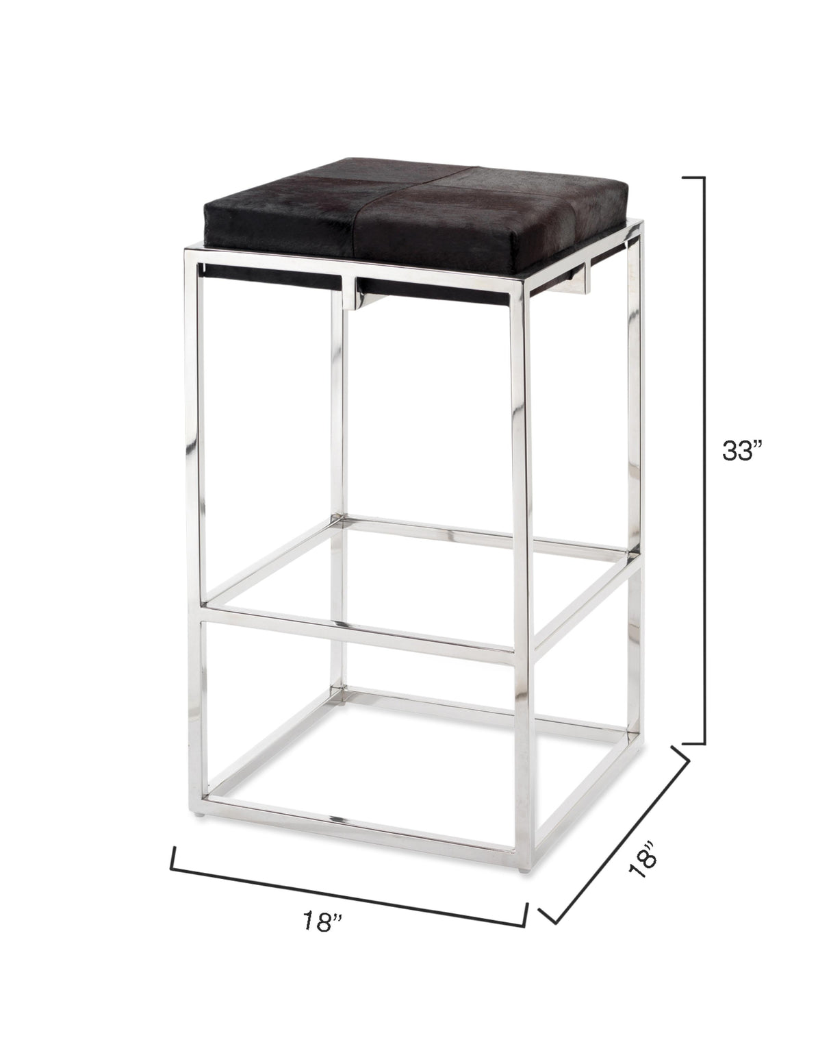 Jamie Young Shelby Hide Bar Stool, Espresso