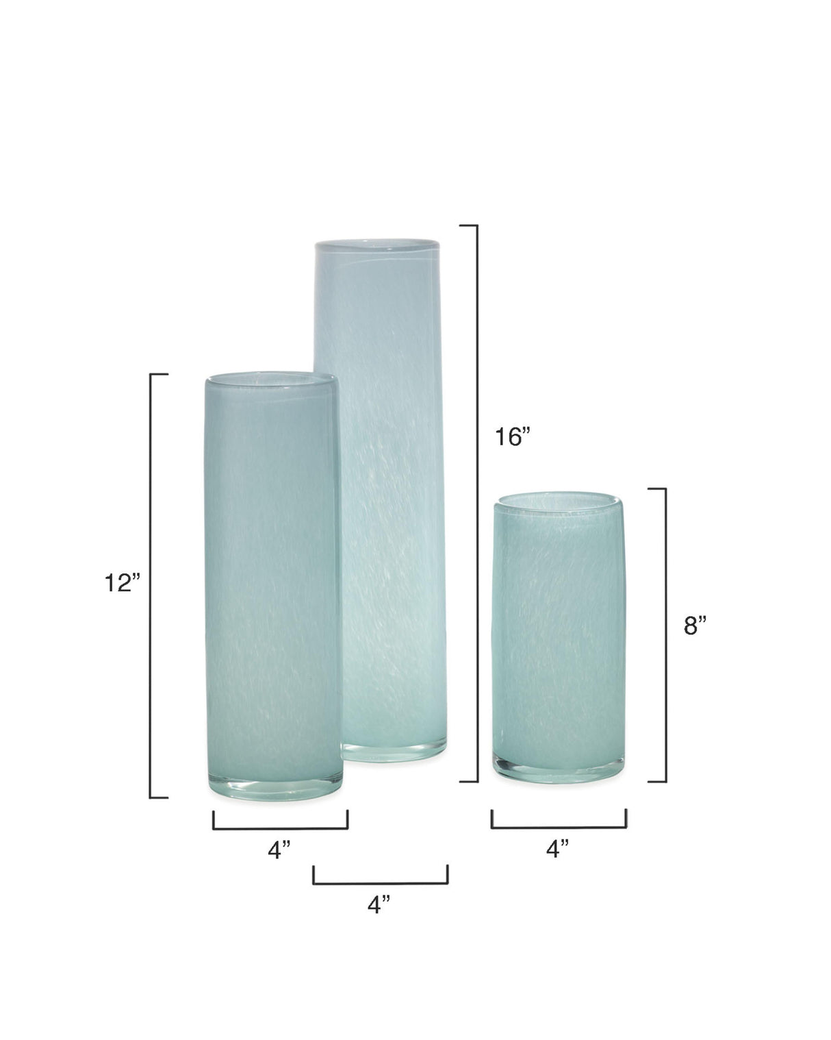 Jamie Young Gwendolyn Hand Blown Glass Vases (Set of 3), Blue