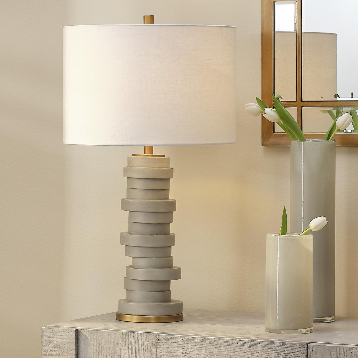 Jamie Young Gwendolyn Hand Blown Glass Vases (Set of 3), Grey