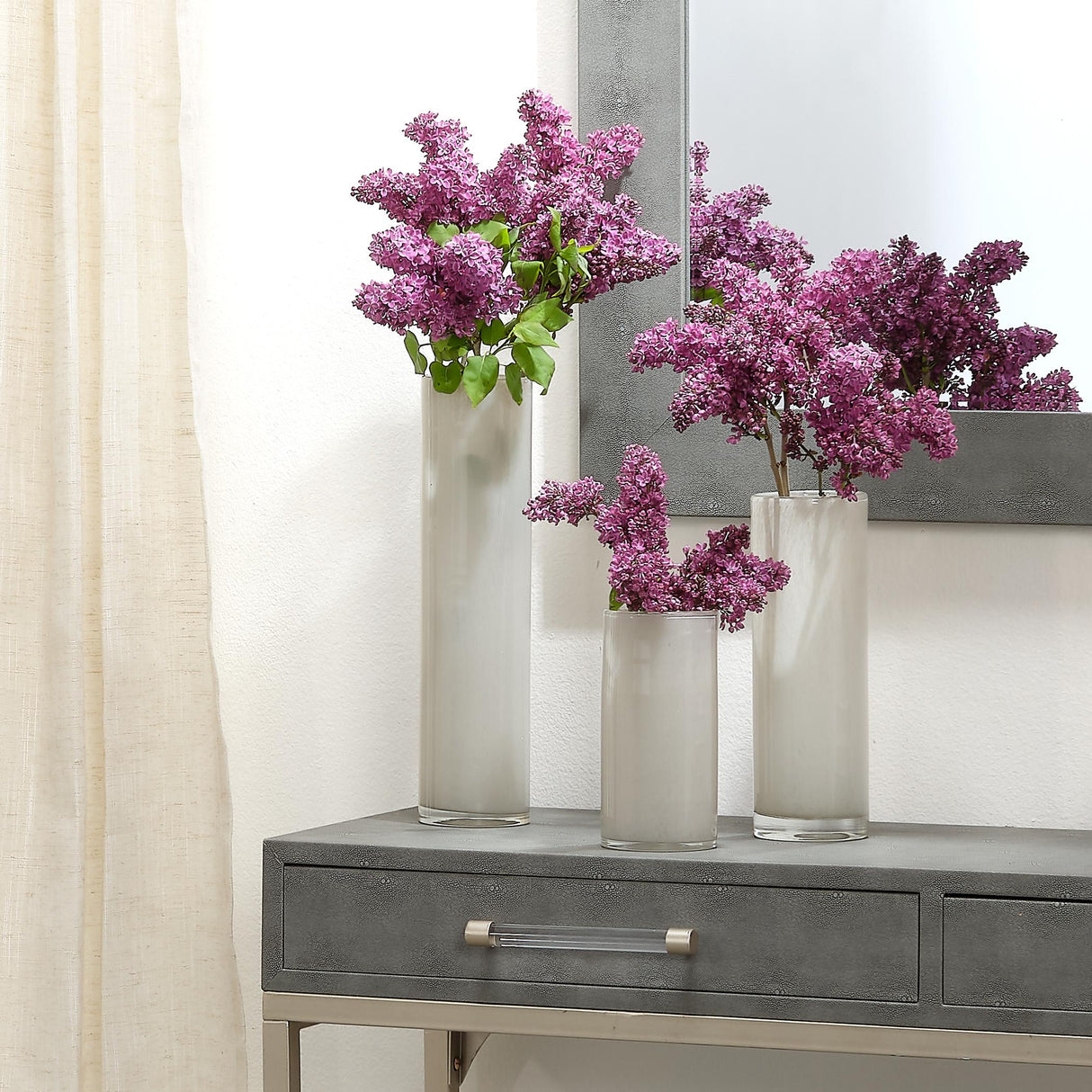 Jamie Young Gwendolyn Hand Blown Glass Vases (Set of 3), Grey