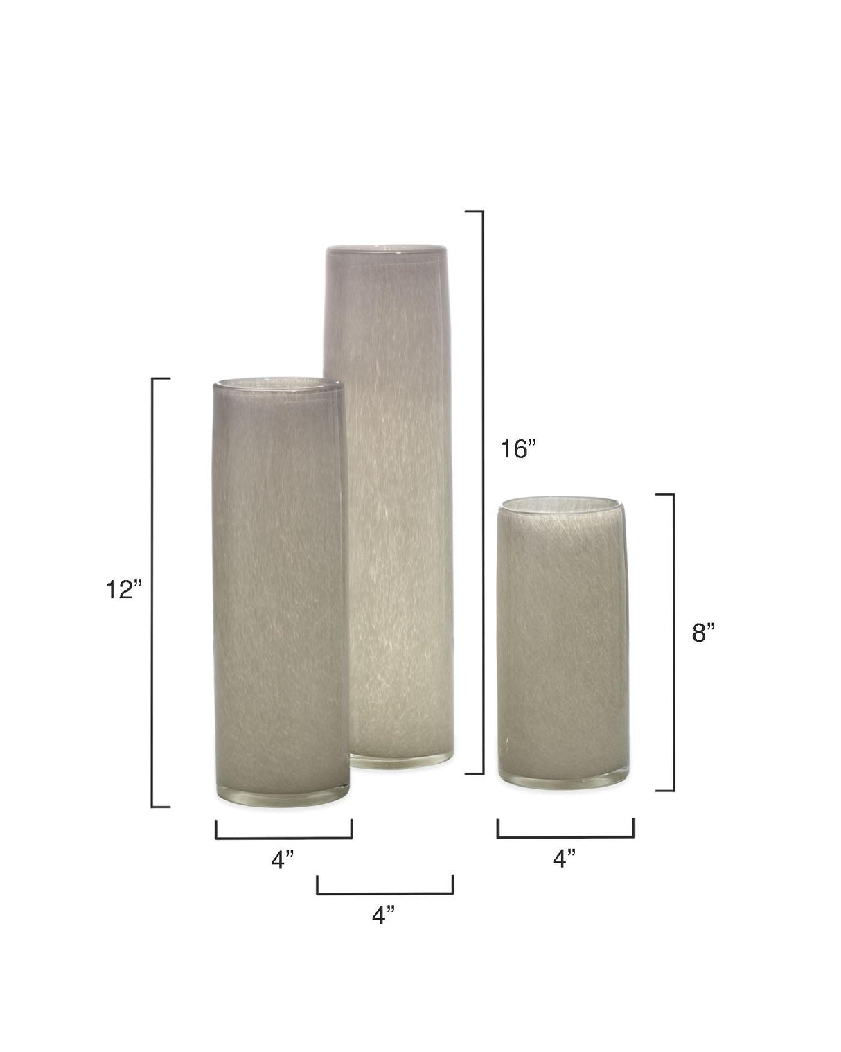 Jamie Young Gwendolyn Hand Blown Glass Vases (Set of 3), Grey