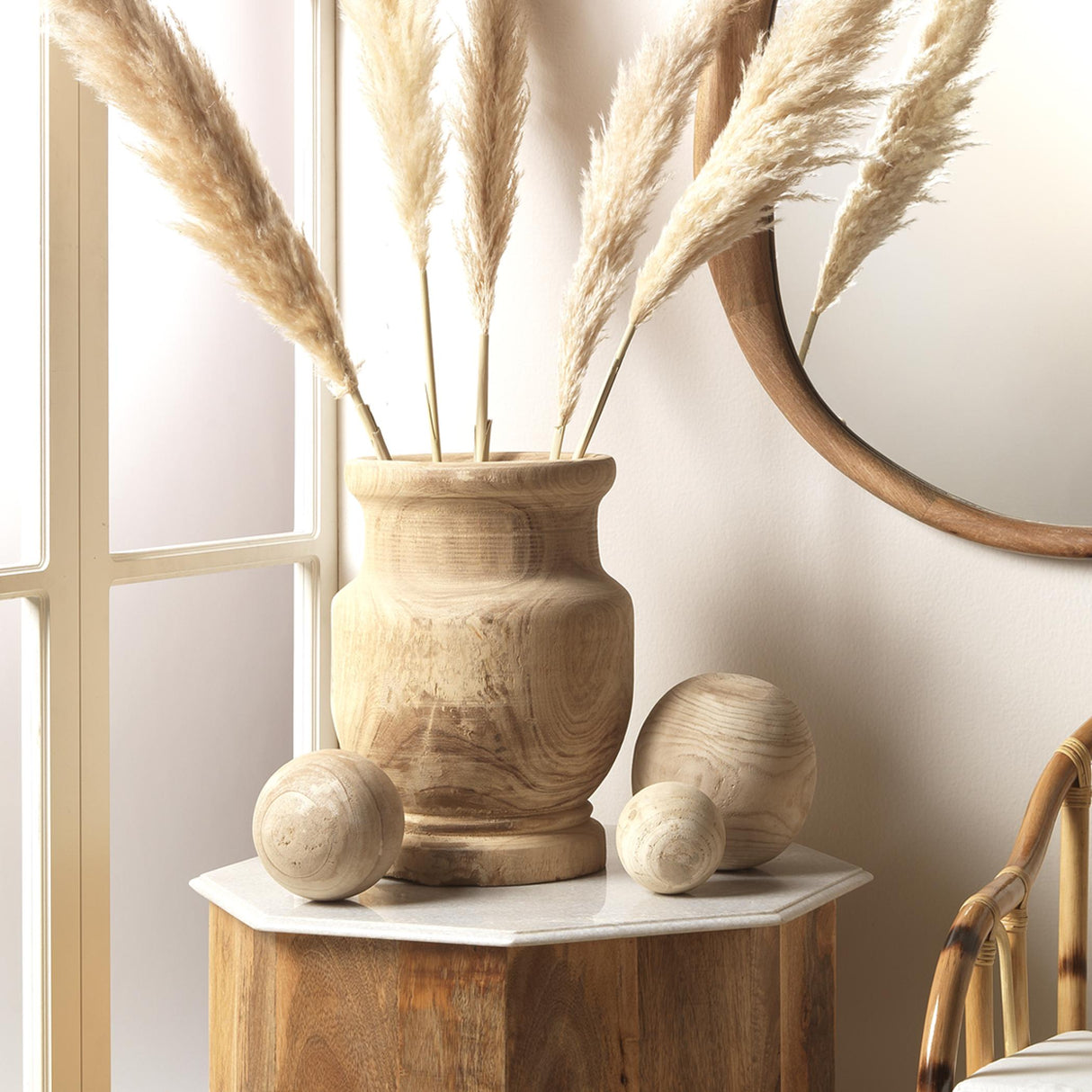 Jamie Young Laguna Wooden Decorative Vase