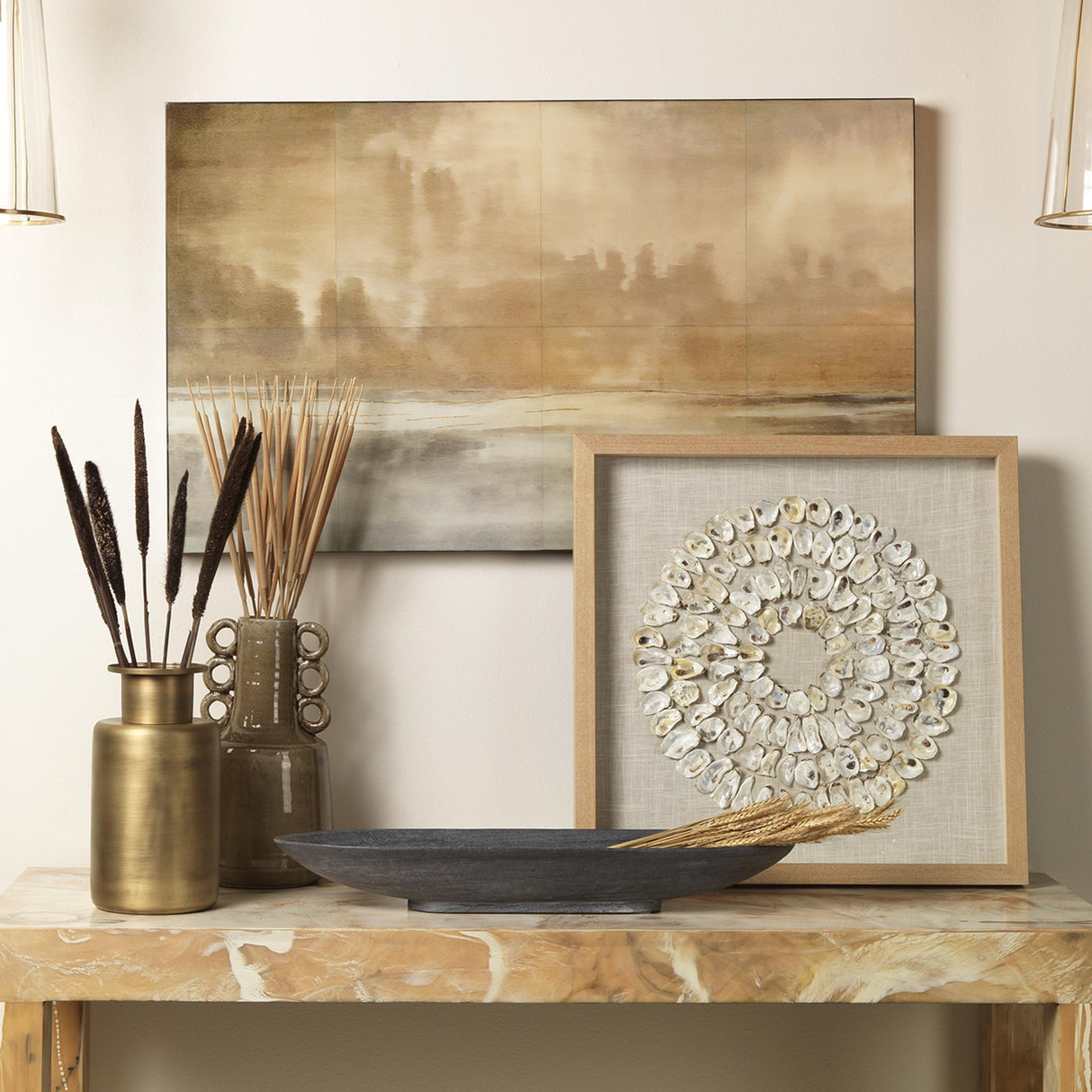 Jamie Young Long Oval Marble Bowl, Grey