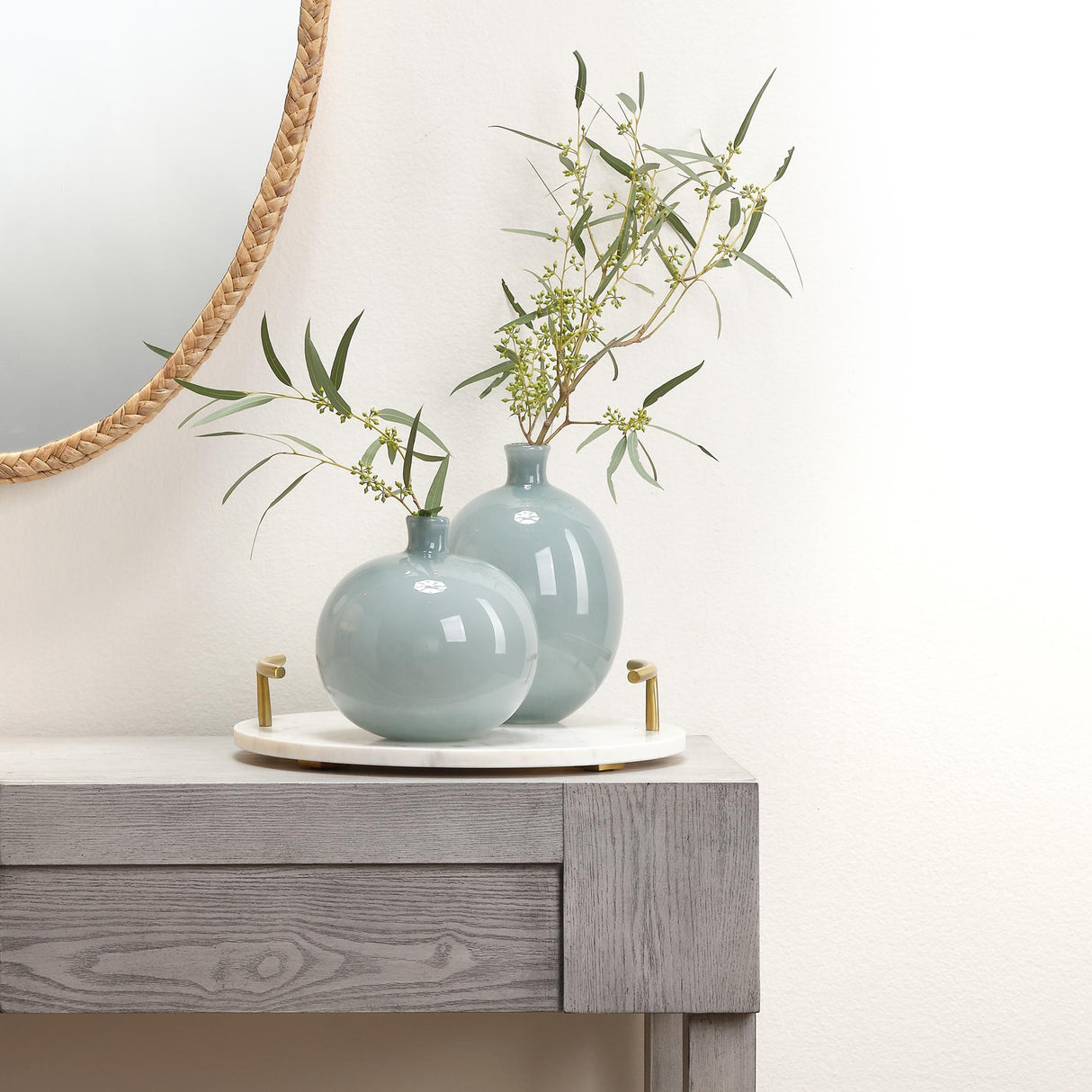 Jamie Young Minx Decorative Glass Vases (set of 2), Grey