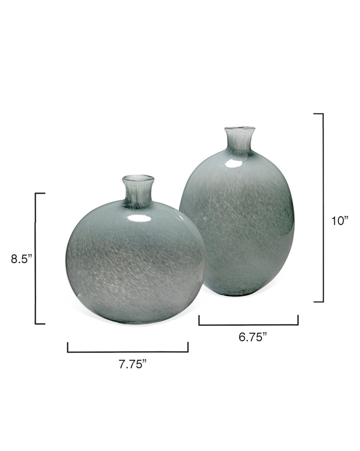 Jamie Young Minx Decorative Glass Vases (set of 2), Grey