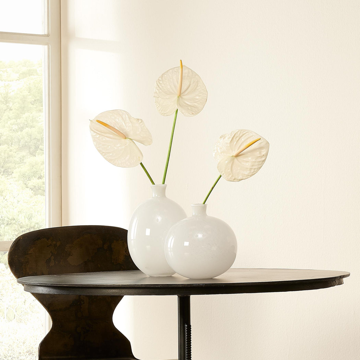Jamie Young Minx Decorative Glass Vases (set of 2), White