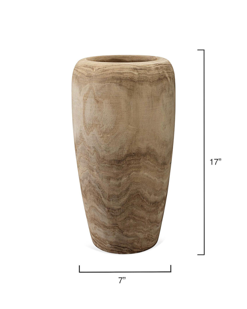 Jamie Young Ojai Wooden Vase Brown Accents