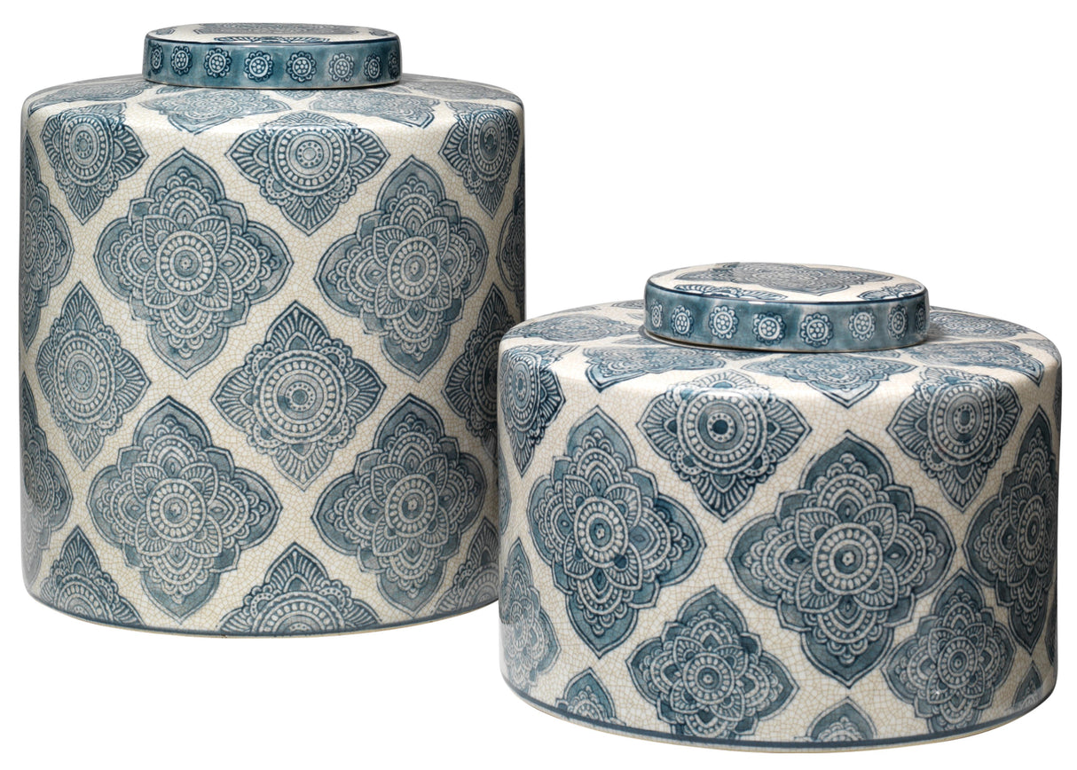 Jamie Young Oran Ceramic Decorative Canisters (Set of 2)