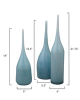 Jamie Young Pixie Decorative Glass Vases (set of 3), Blue