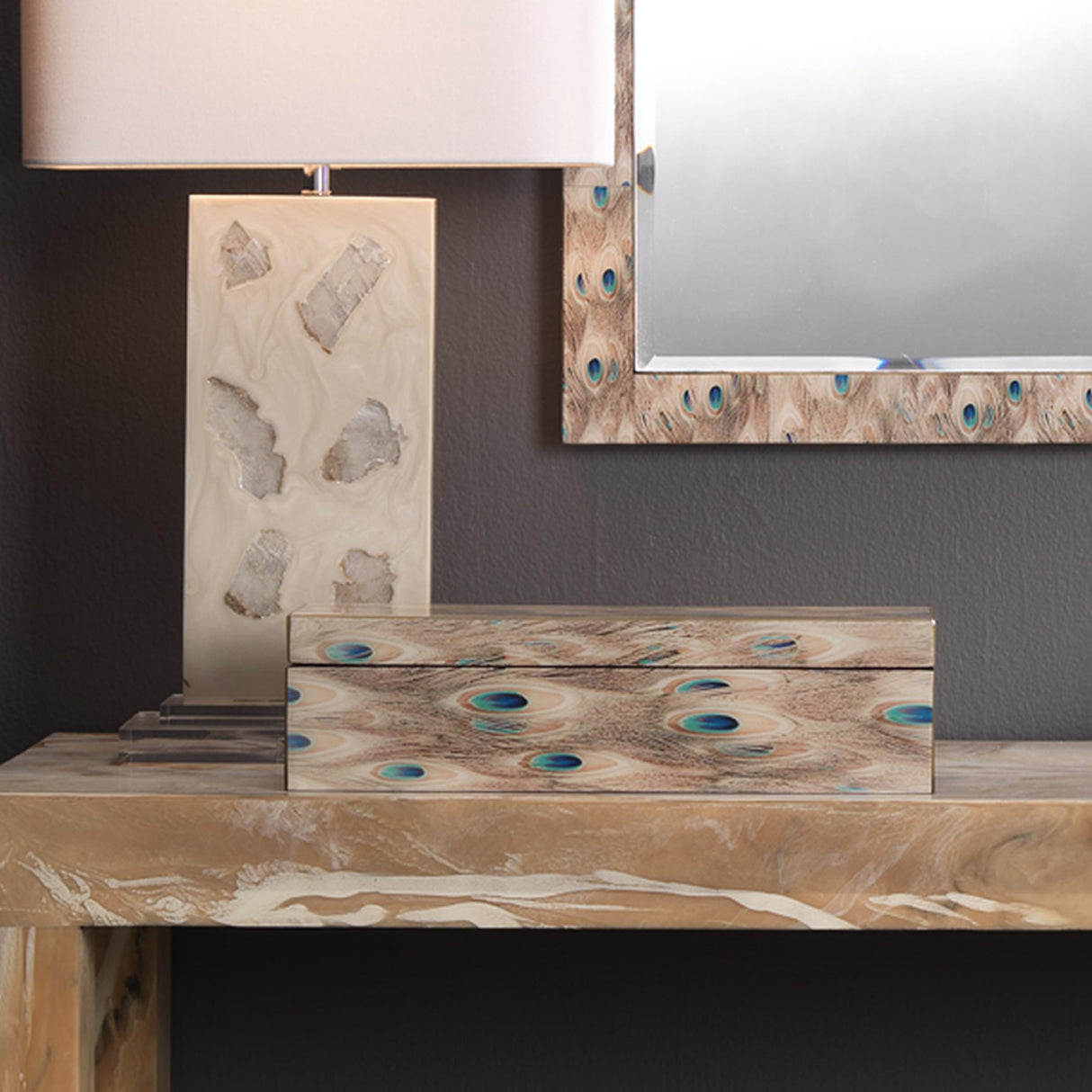 Jamie Young Plume Peacock Decorative Box