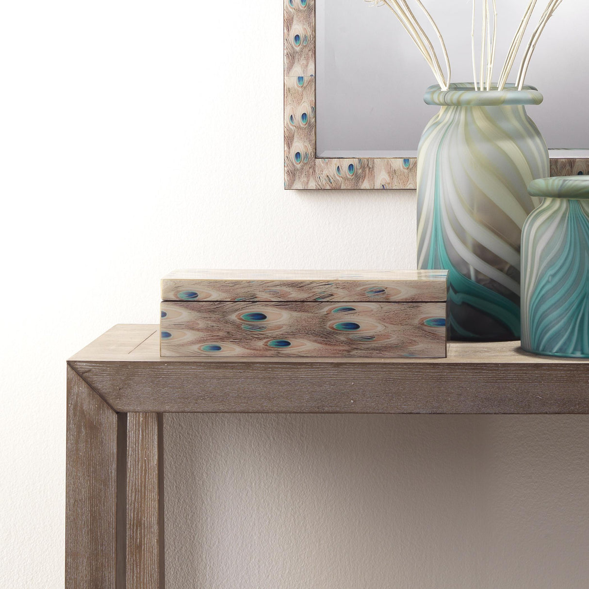 Jamie Young Plume Peacock Decorative Box