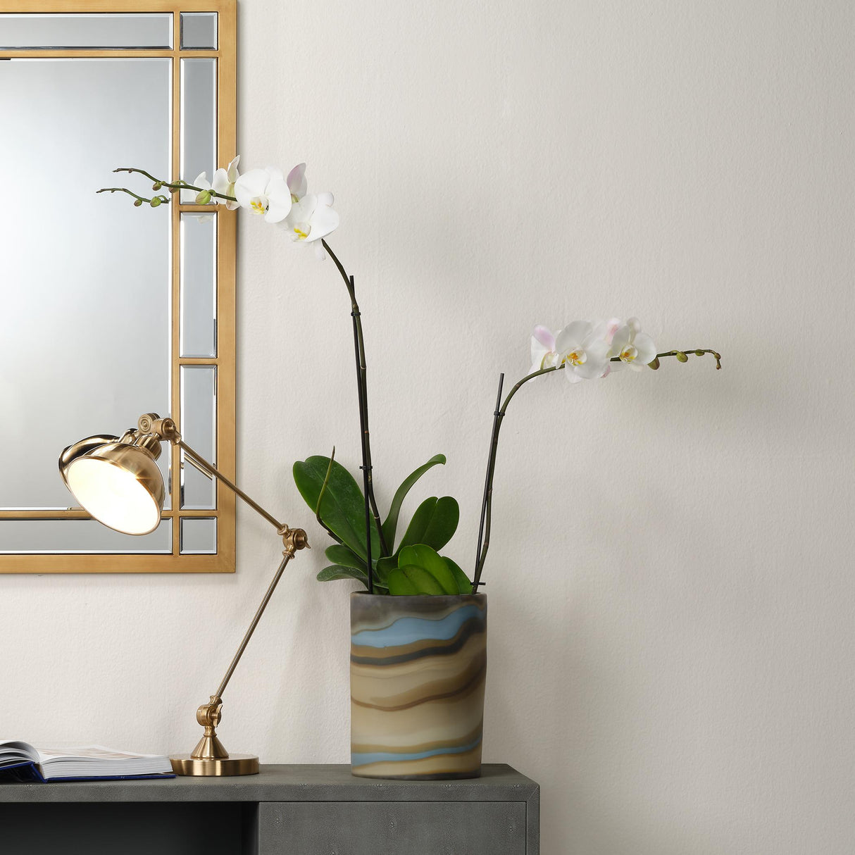 Jamie Young Terrene Hand Blown Decorative Glass Vase, Medium