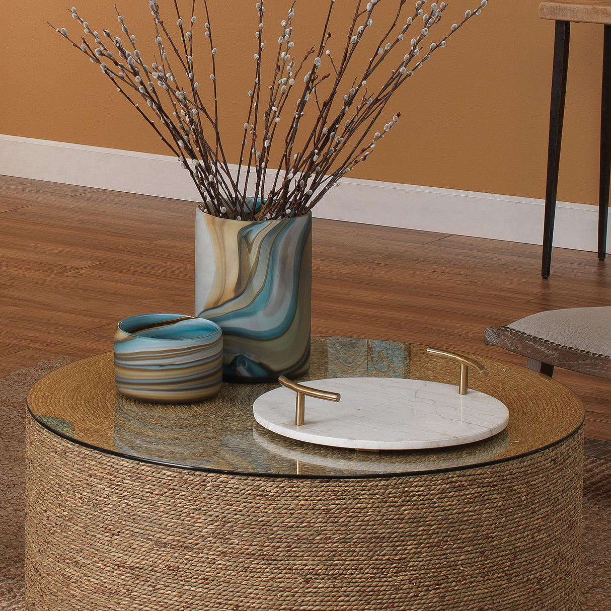 Jamie Young Terrene Hand Blown Decorative Glass Vase, Medium