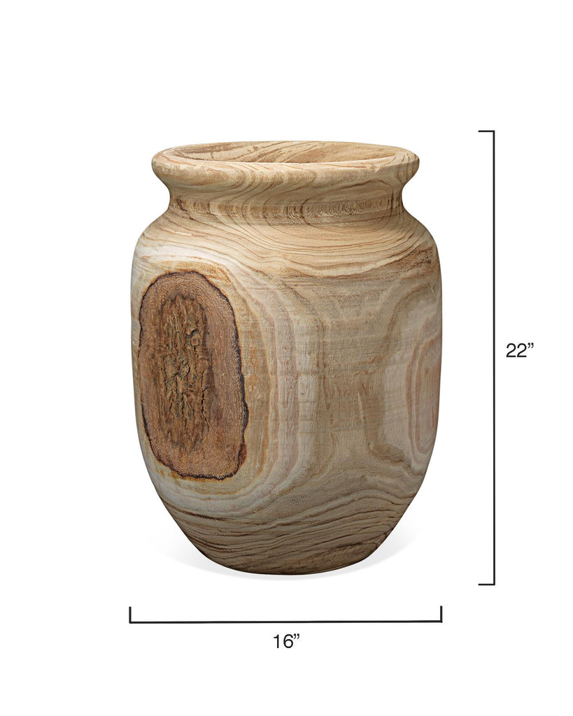 Jamie Young Topanga Wooden Vase Brown Accents