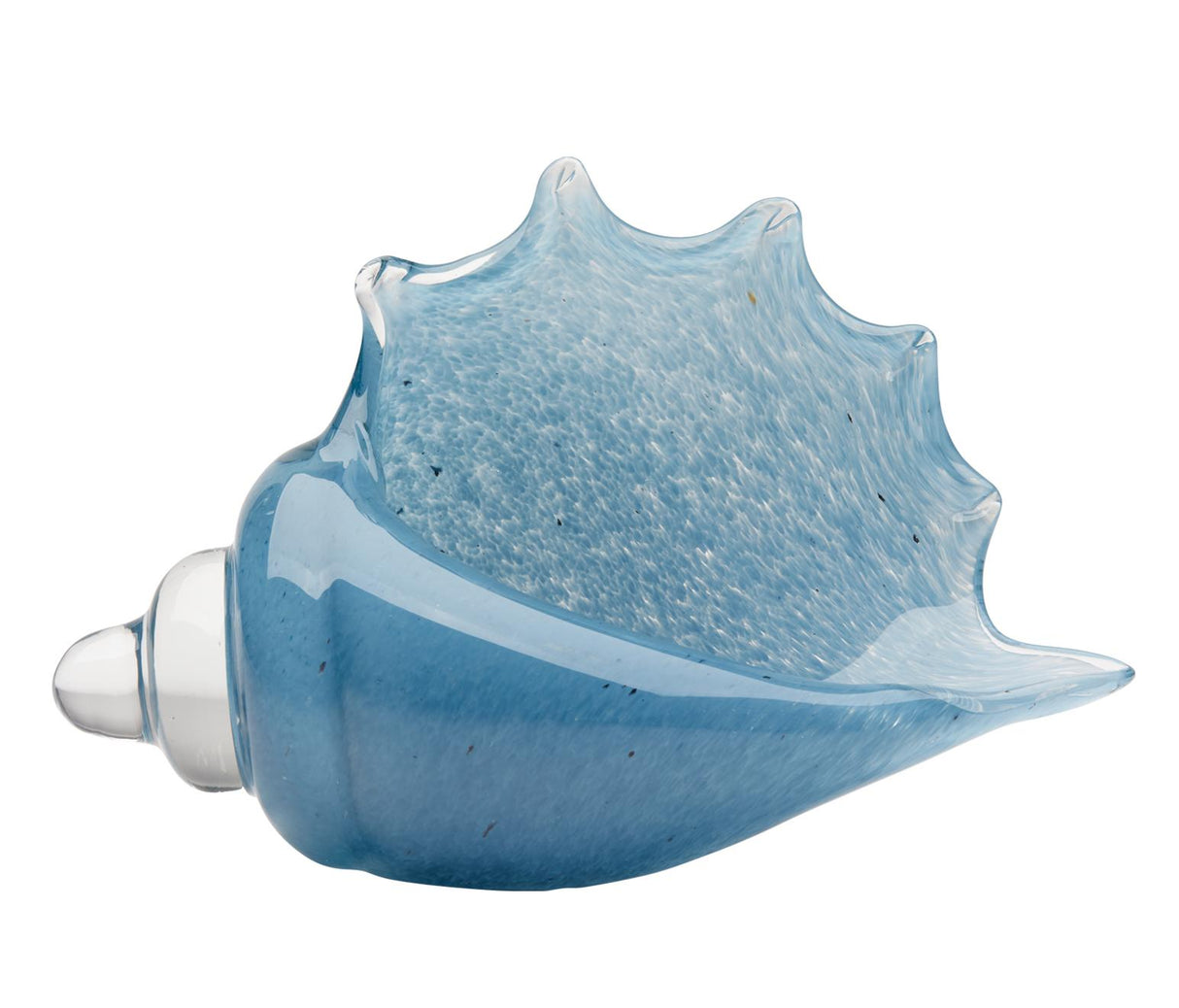 Jamie Young Triton Hand Blown Decorative Glass Shell, Blue