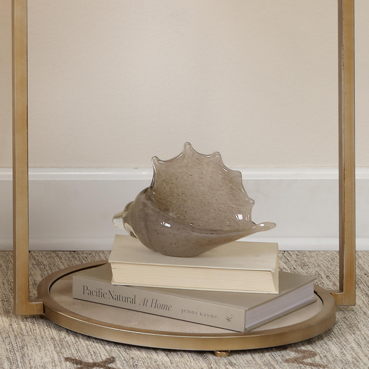 Jamie Young Triton Hand Blown Decorative Glass Shell, Grey