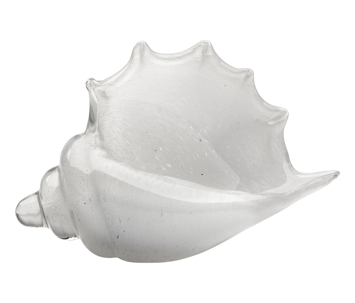 Jamie Young Triton Hand Blown Decorative Glass Shell, White