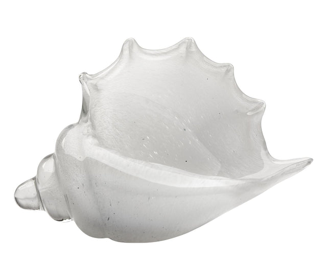 Jamie Young Triton Hand Blown Decorative Glass Shell, White