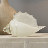 Jamie Young Triton Hand Blown Decorative Glass Shell, White