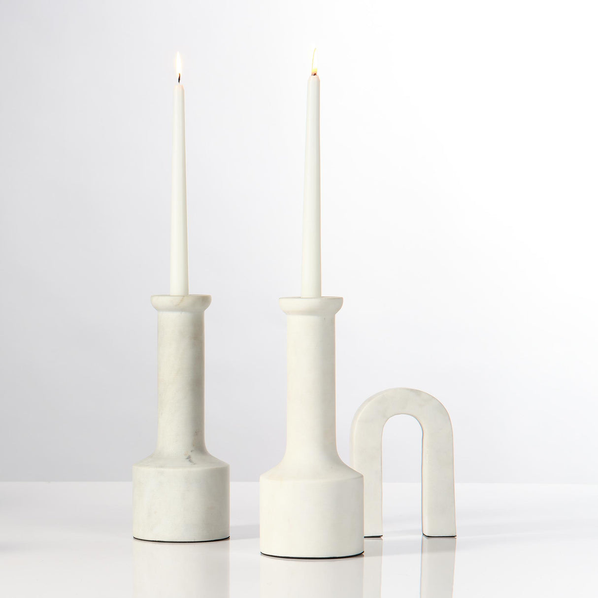 Jamie Young Trumpet Marble Candlesticks (Set of 2)