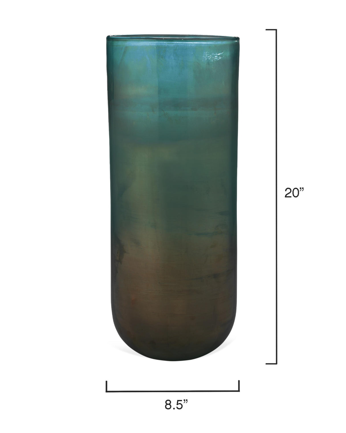Jamie Young Vapor Hand Blown Decorative Glass Vase, Aqua