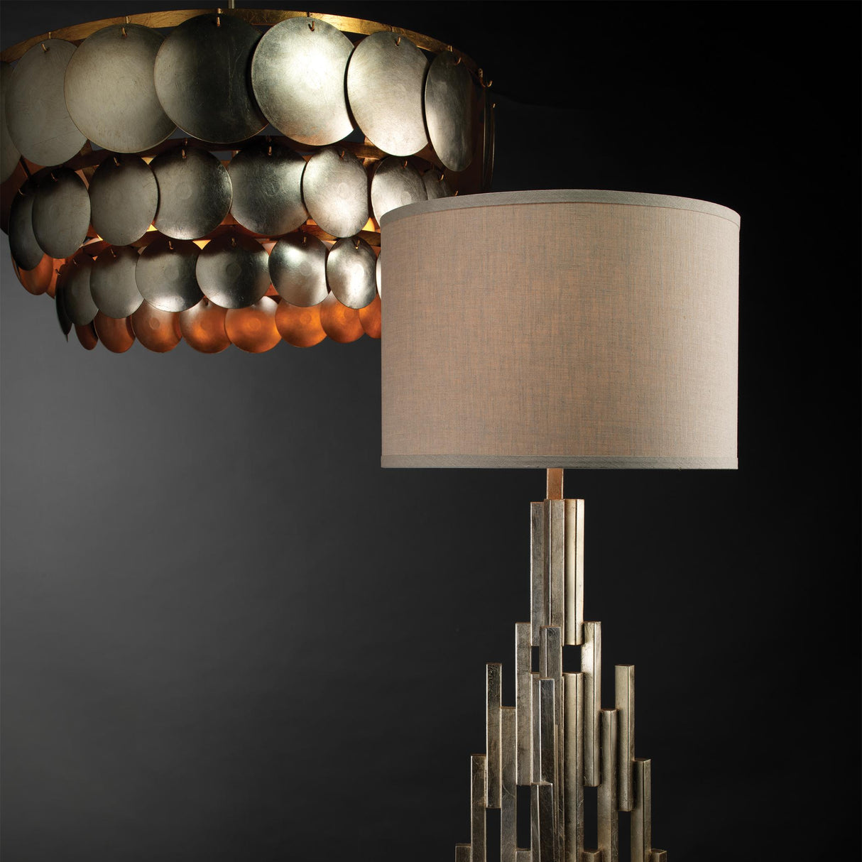 Jamie Young Calypso Three Tier 4-Light Iron Chandelier