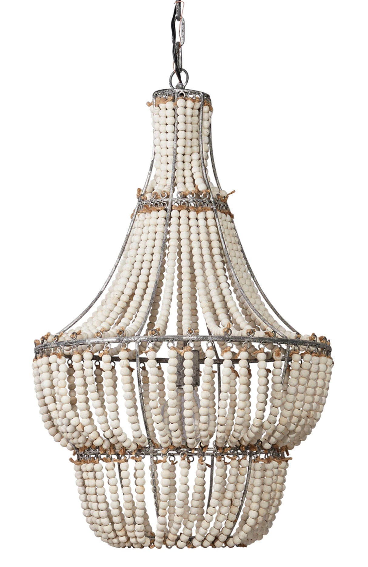 Jamie Young Blanca Wood Beaded 1-Light Chandelier