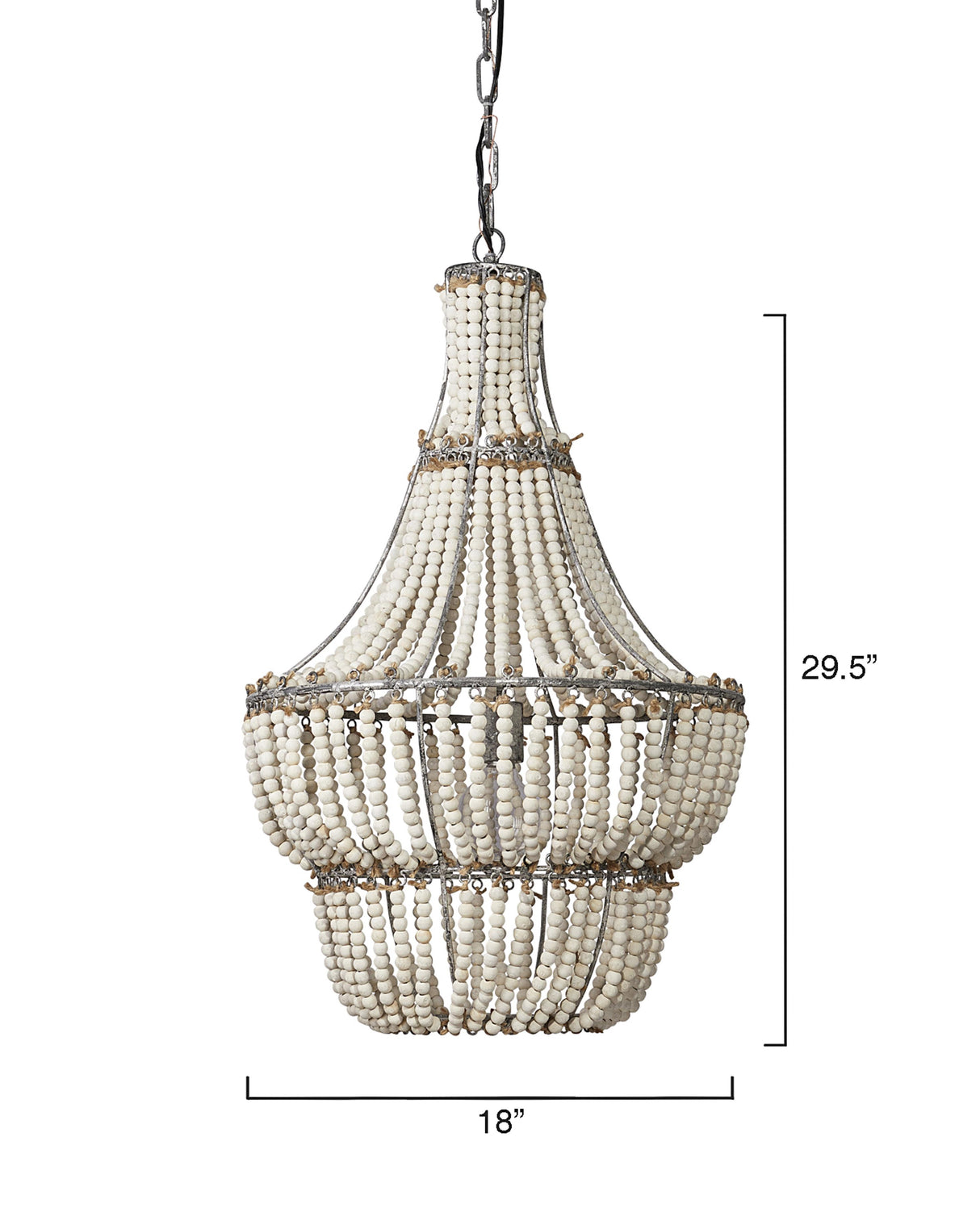 Jamie Young Blanca Wood Beaded 1-Light Chandelier