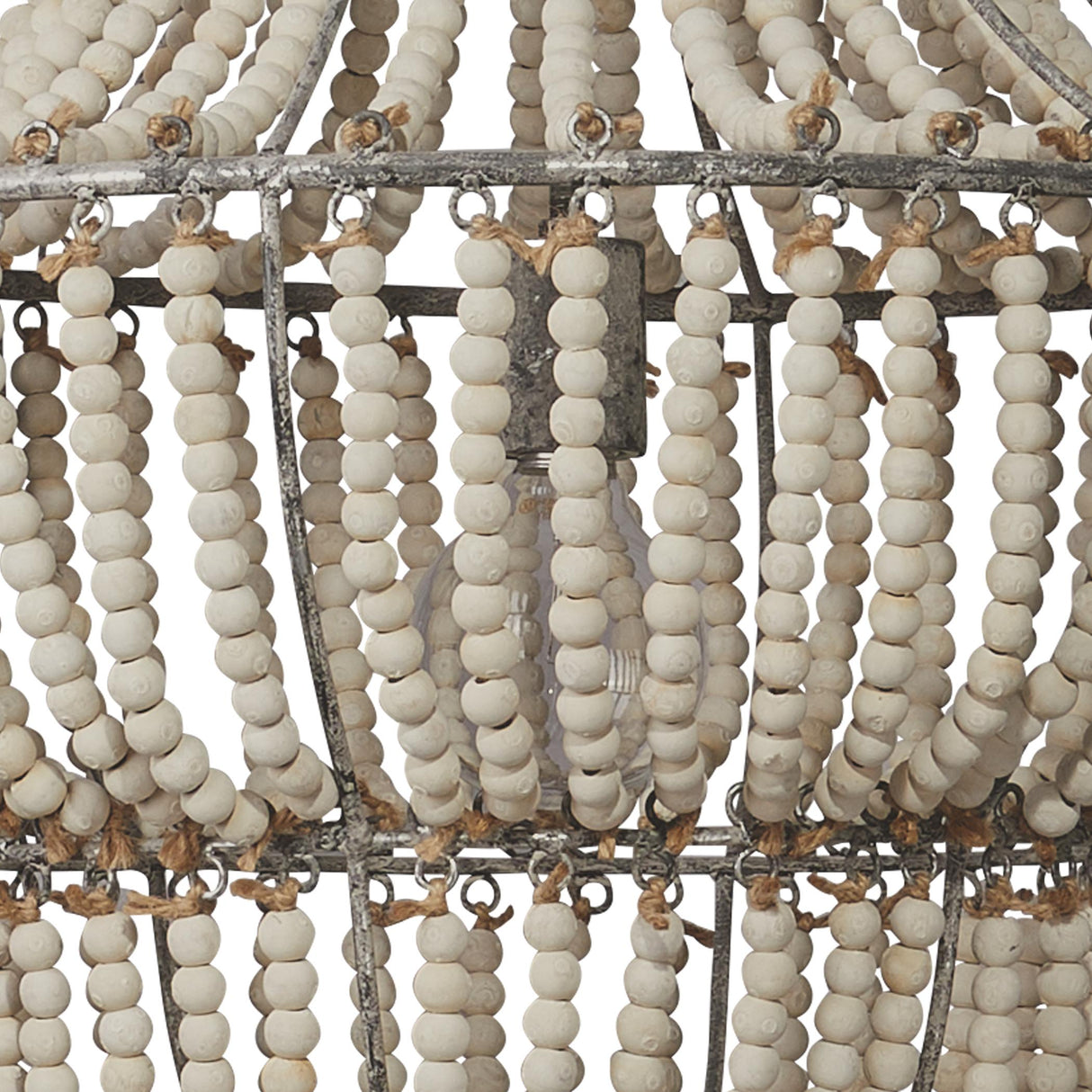 Jamie Young Blanca Wood Beaded 1-Light Chandelier