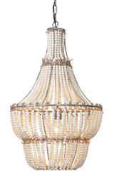 Jamie Young Blanca Wood Beaded 1-Light Chandelier