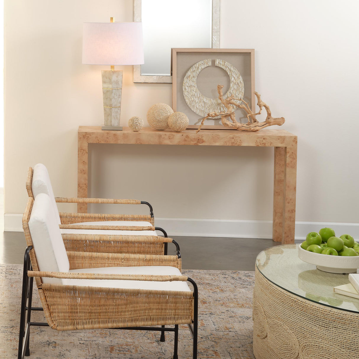 Jamie Young Barbados Oval Corn-Straw Coffee Table