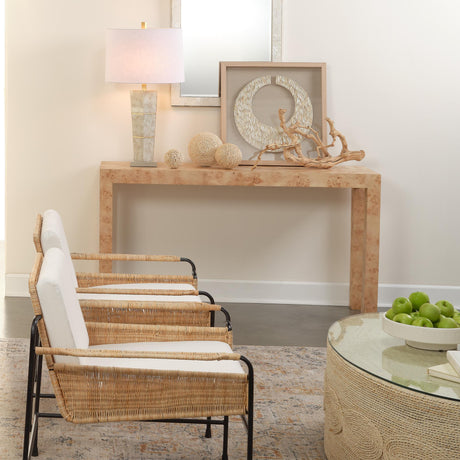 Jamie Young Barbados Oval Corn-Straw Coffee Table