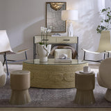 Jamie Young Barbados Oval Corn-Straw Coffee Table