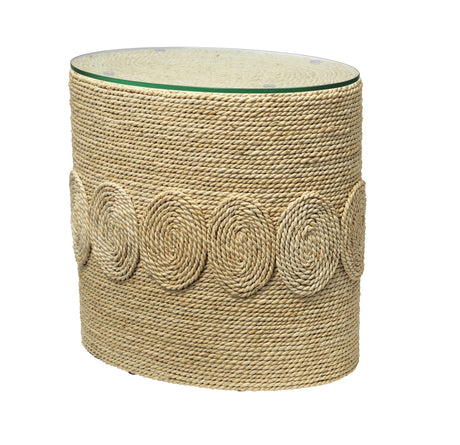Jamie Young Barbados Oval Corn-Straw Side Table